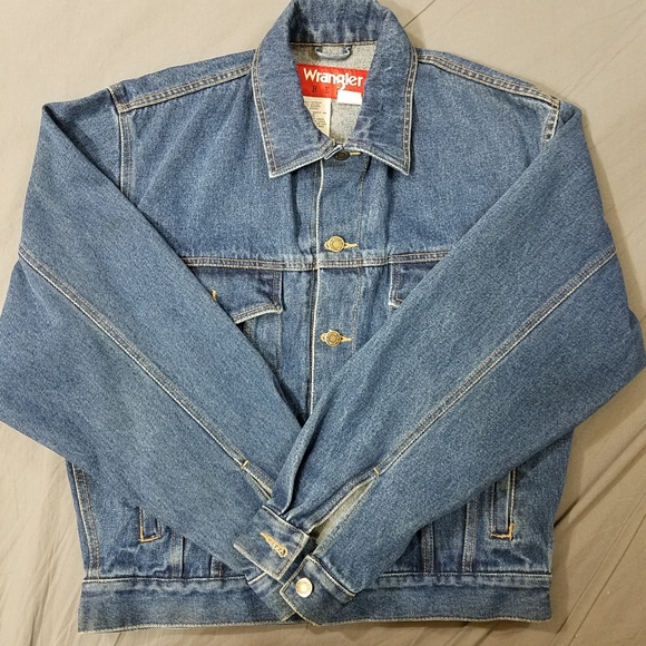 Wrangler jean jacket Hero Vintage S chest 44 blue denim trucker jacket mens - Picture 6 of 15